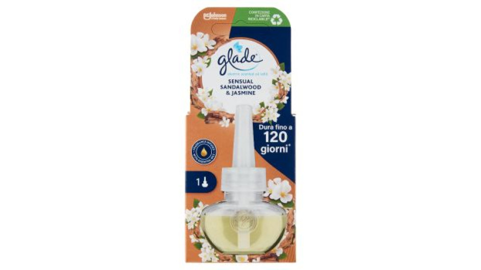 Glade® Liquido Elettrico Ricarica, Profumatore per ambienti, Fragranza Sandalo e Gelsomino 20ml