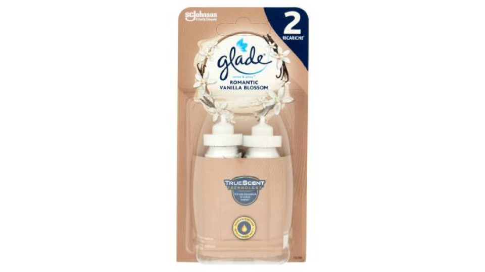 Glade Sense&Spray Doppia Ricarica, Profumatore Ambienti con Sensore, Romantic Vanilla Blossom 2x18ml