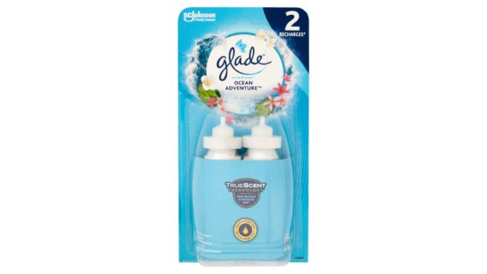 Glade Sense&Spray Doppia Ricarica, Profumatore Ambienti con Sensore Fragranza Ocean Adventure 2x18ml