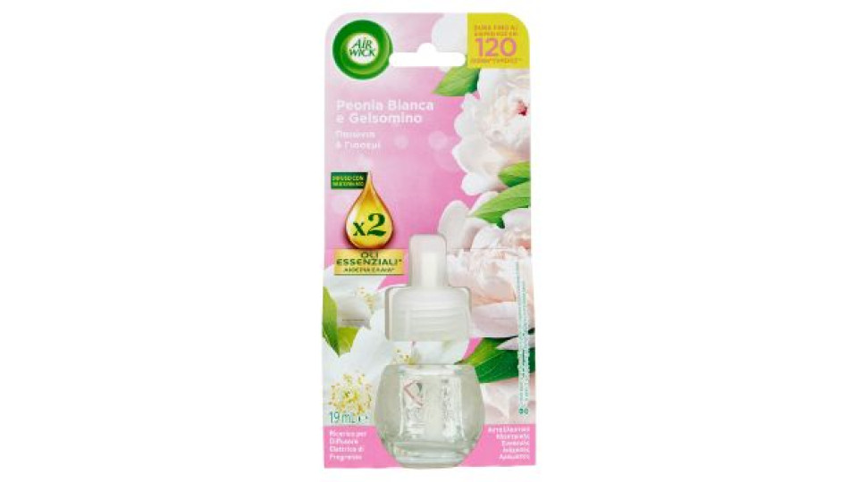 Air Wick Profumatore per Ambienti Peonia Bianca e Gelsomino Ricarica 19 mL