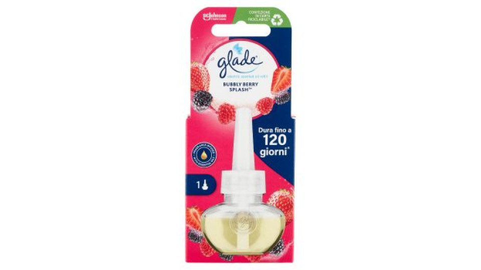 Glade® Liquido Elettrico Ricarica, Profumatore per Ambienti, Fragranza Bubbly Berry Splash
