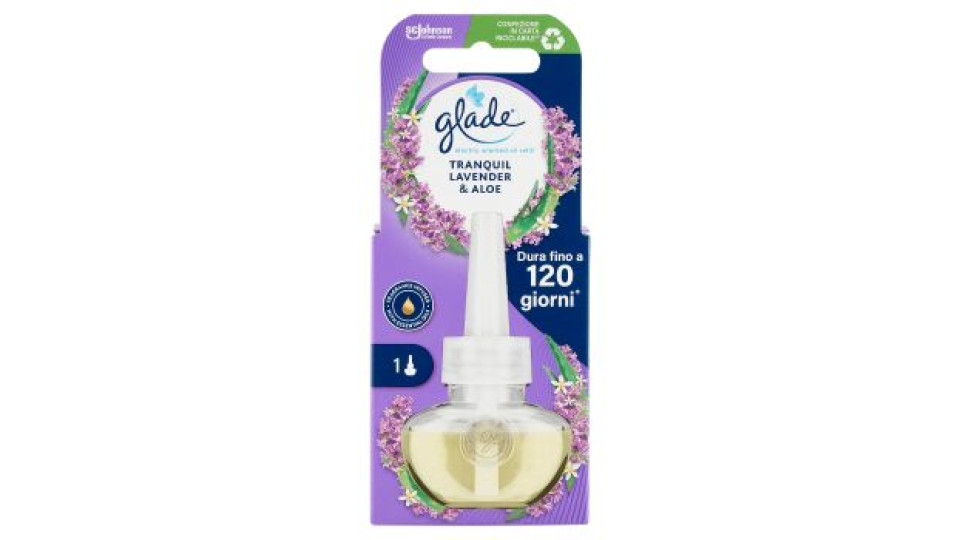 Glade® Liquido Elettrico Ricarica, Profumatore per ambienti, Fragranza Lavanda & Aloe 20ml