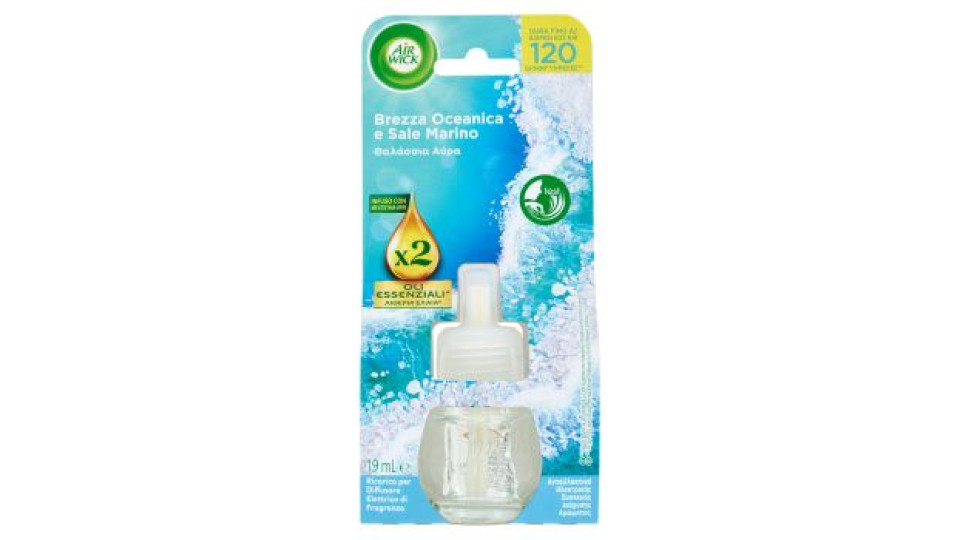 Air Wick Profumatore per Ambienti Brezza Oceanica e Sale Marino Ricarica 19 mL