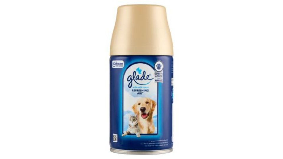 Glade® Automatic Spray Ricarica, Profumatore casa Refreshing Air¿, Contro odori degli animali, 269ml