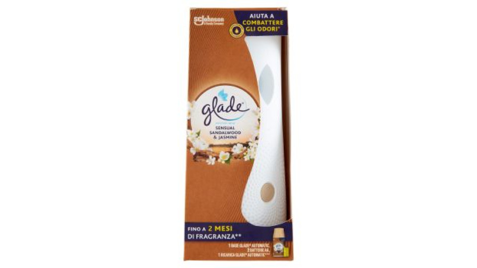 Glade Automatic Spray, Profumatore per Ambienti, Fragranza Gelsomino e Sandalo di Bali 269 ml