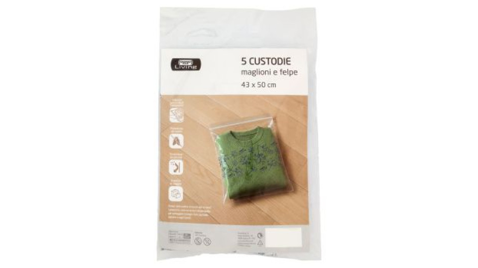 Domopak Living Custodie maglioni e felpe 43 x 50 cm 5 pz