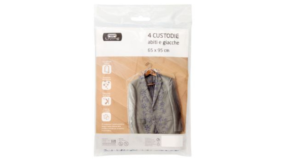 Domopak Living Custodie Abiti e Giacche 65 x 95 cm 4 pz