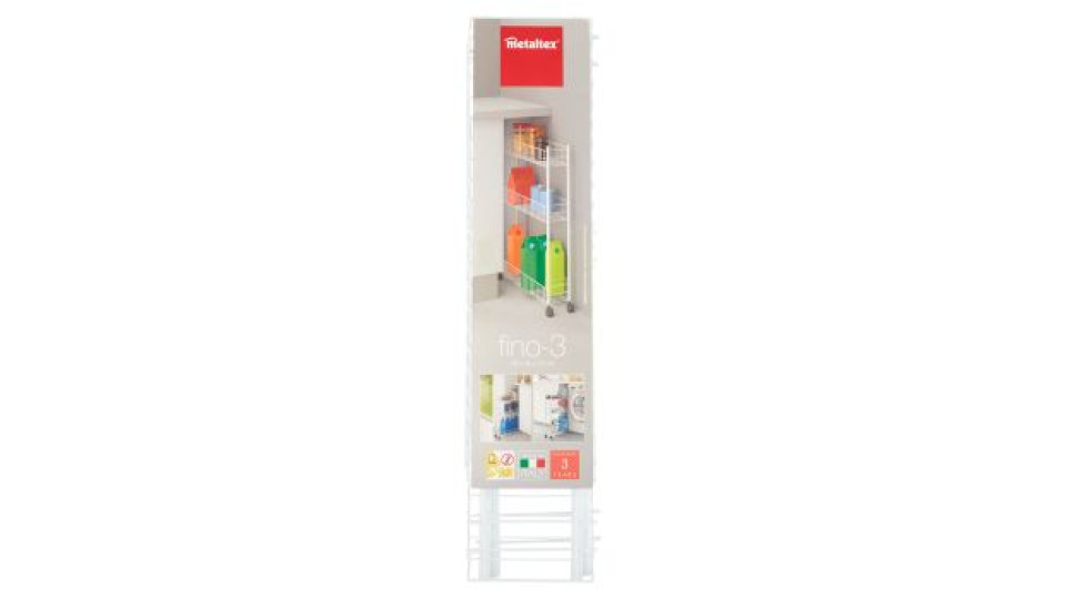 metaltex fino-3 Scaffaletto extra-slim 3 piani 58x16x72 cm