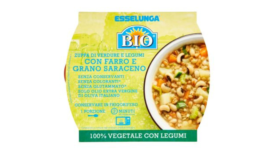 Esselunga Bio Zuppa di verdure e legumi con farro e grano saraceno 310 g