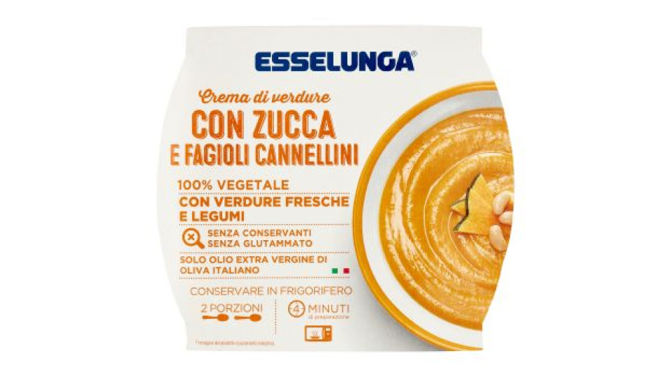 Esselunga Crema di verdure con zucca e fagioli cannellini 620 g