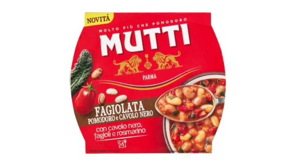 Mutti Fagiolata Pomodoro e Cavolo Nero con cavolo nero, fagioli e rosmarino 310 g