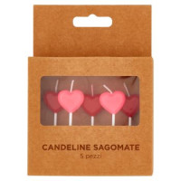 Candeline Sagomate Cuore 5 pz