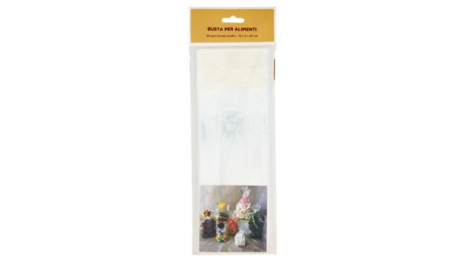 Busta per Alimenti fondo quadro 10 x 6 x 30 cm 10 pz