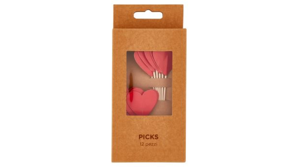 Picks Cuori 12 pz