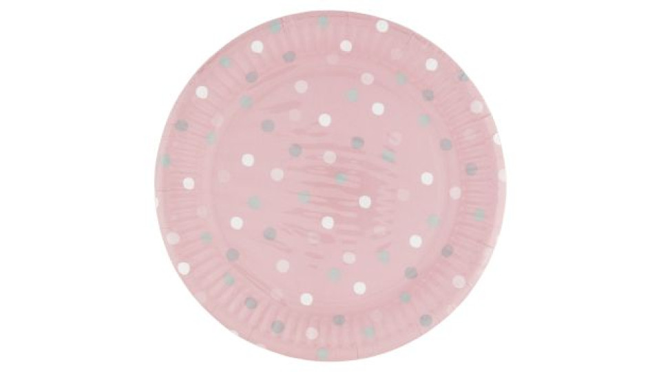 Piatti Decorati in Cartoncino Pois 18 cm 8 pz