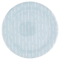 Piatti Decorati in Cartoncino Tratteggi Azzurri 18 cm 8 pz