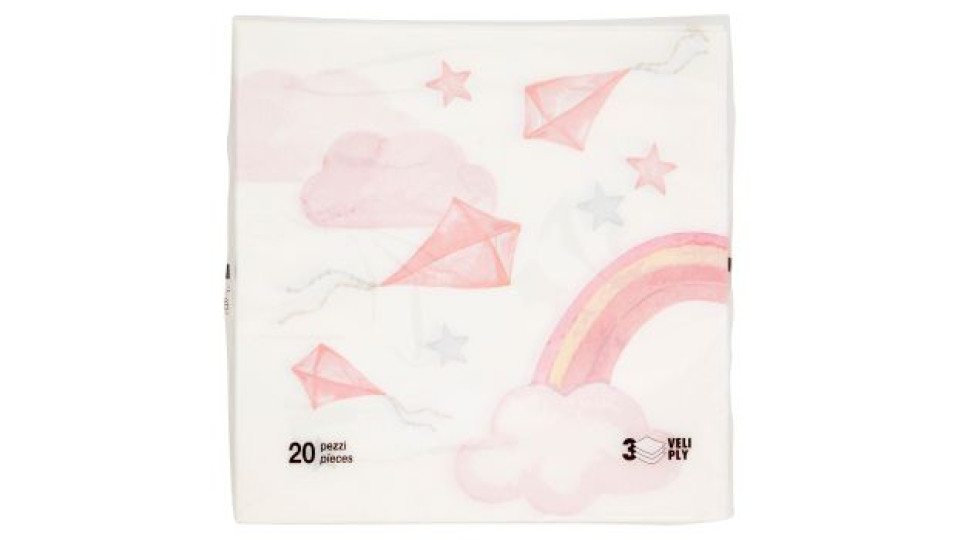 Tovaglioli Arcobaleno 3 Veli 20 pz