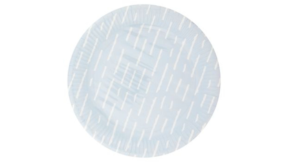 Piatti Decorati in Cartoncino Tratteggi Azzurro 23 cm 8 pz