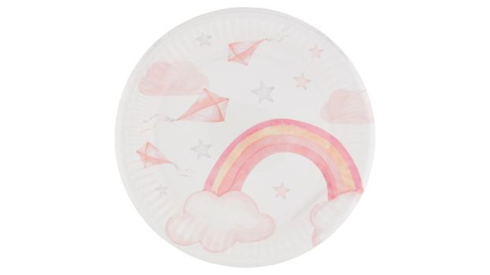 Piatti Decorati in Cartoncino Arcobaleno 18 cm 8 pz