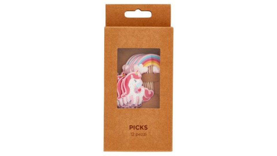 Picks Unicorno/Arcobaleno 12 pz