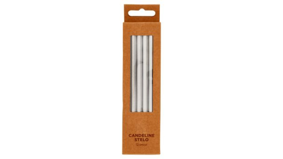 Candeline Stelo Argento 12 pz