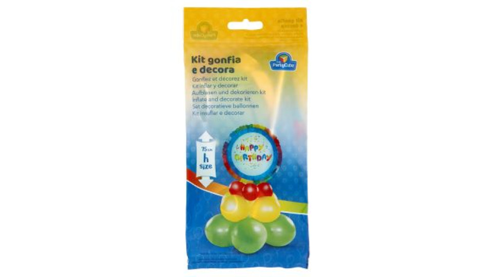 The Party Cube Kit gonfia e decora Happy Birthday