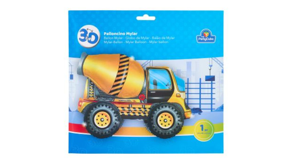 The Party Cube Palloncino Mylar 3D Betoniera 64 x 44 x 32 cm 1 pz