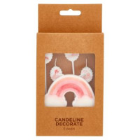 Candeline Decorate Arcobaleno 5 pz