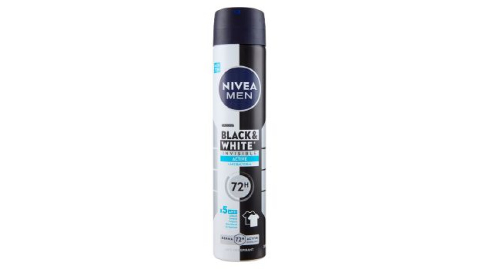Nivea Men Black & White Invisible Active + Antibacterial Anti-Perspirant 200 ml