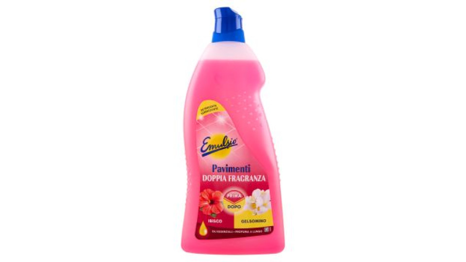 Emulsio Detergente Igienizzante Pavimenti Doppia Fragranza Ibisco Gelsomino 1000 ml