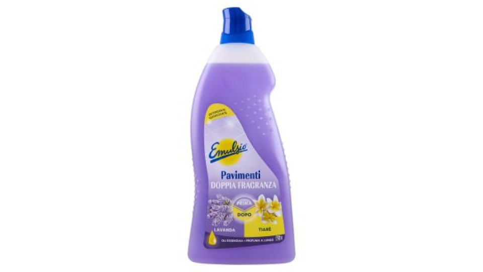 Emulsio Detergente Igienizzato Pavimenti Doppia Fragranza Lavanda Tiarè 1000 ml