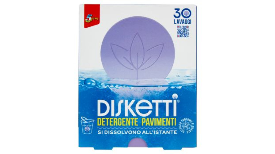 Super5 Disketti Detergente Pavimenti Delicato Profumo Floreale 30 x 0,7 g