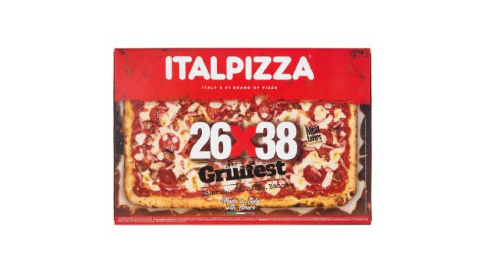 Italpizza 26x38 Grillfest Salamino, Salsiccia, Bacon Meat Lovers Edition 535 g
