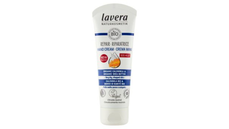 lavera Riparatrice Crema Mani Calendula Bio & Burro di Karité Bio 75 ml