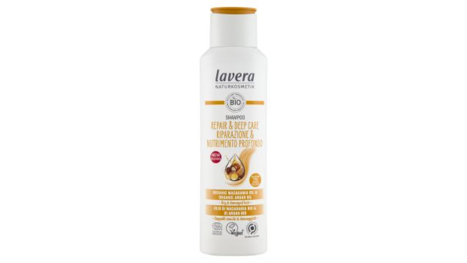 lavera Shampoo Riparazione & Nutrimento Profondo Olio di Macadamia Bio & di Argan Bio 250 ml