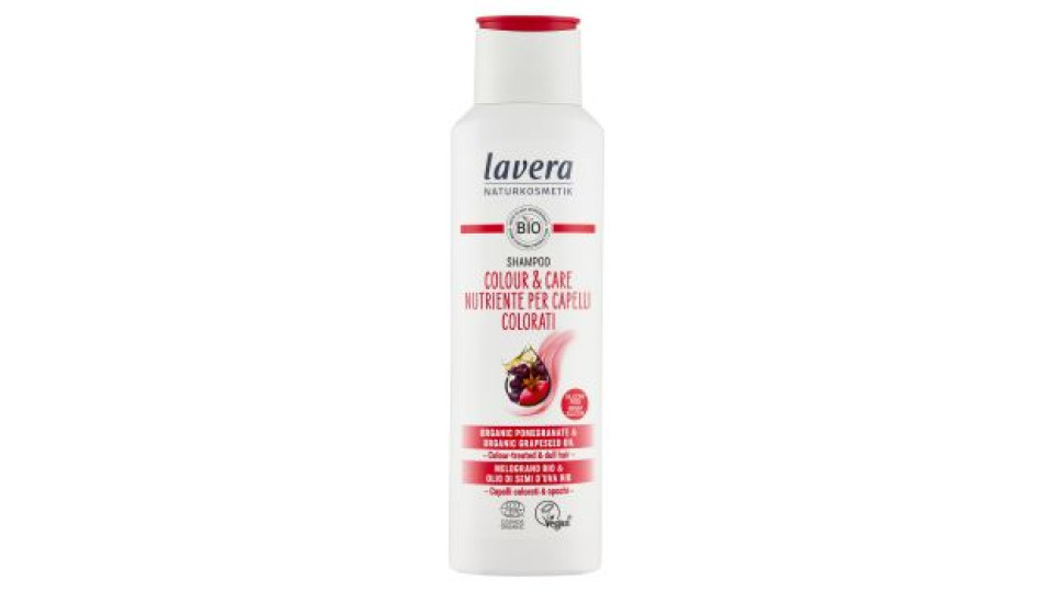 lavera Shampoo Colour & Care Nutriente per Capelli Colorati Melograno Bio & Olio di Semi d'Uva 250ml