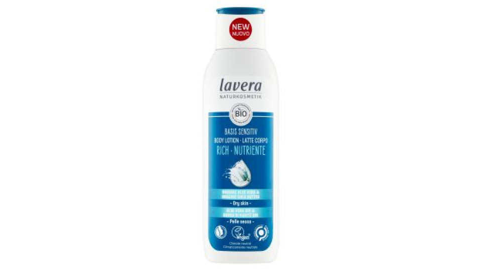 lavera Basis Sensitiv Latte Corpo Nutriente Aloe Vera Bio & Burro di Karité Bio 250 ml
