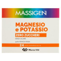Massigen Magnesio e Potassio Zero Zuccheri gusto Arancia Rossa 24 x 6 g