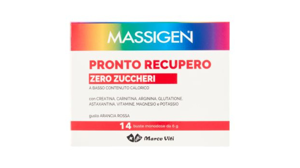 Massigen Pronto Recupero Zero Zuccheri gusto Arancia Rossa 14 x 6 g