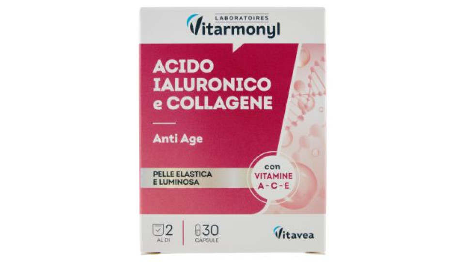 Laboratoires Vitarmonyl Acido Ialuronico e Collagene Anti Age 30 Capsule 13,7 g