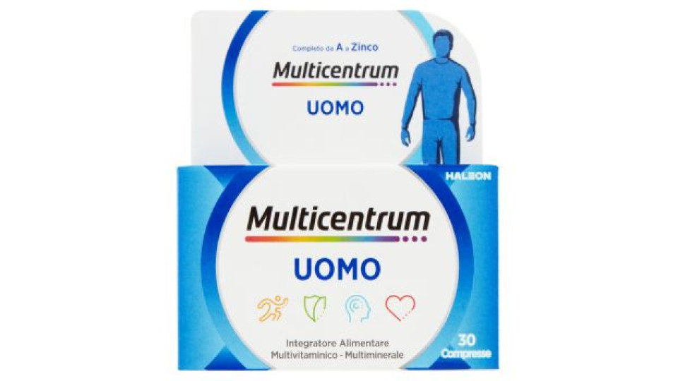 Multicentrum Uomo Vitamina B, D, Magnesio Integratore Multivitaminico Completo 30 cpr 39 g