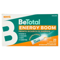BeTotal Energy Boom, Integratore Alimentare con Vit B, Carnitina, Guaranà e Mate, 20 stick da 10 ml