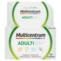 Multicentrum Adulti 50+ Vitamina C, D, E, Fosforo Integratore Multivitaminico Completo 30 cpr 37 g