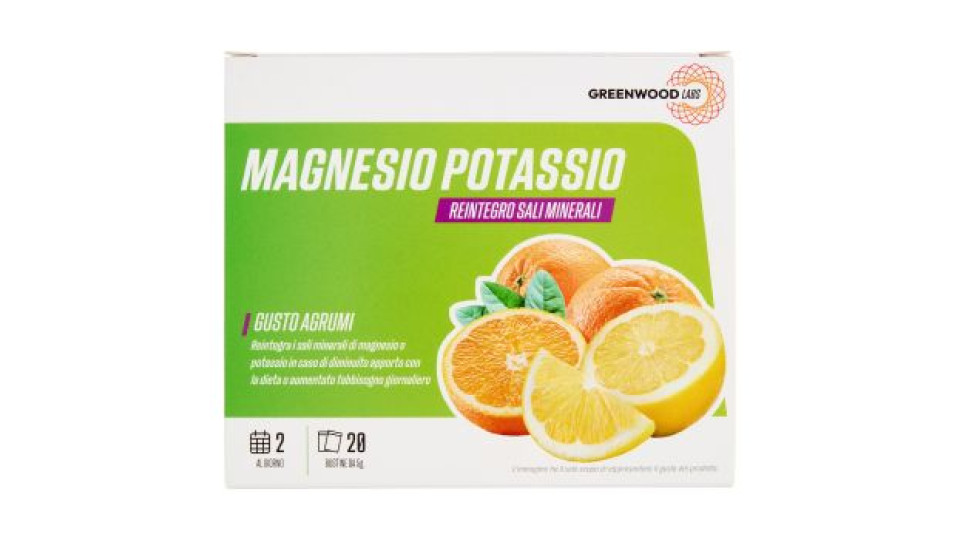 Greenwood Labs Magnesio Potassio Reintegro Sali Minerali Bustine 20 x 5 g