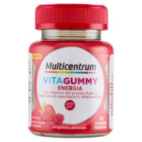 Multicentrum Vitagummy Energia, Integratore con Vit D, B e Biotina, Gusto frutti rossi, 30 Caramelle