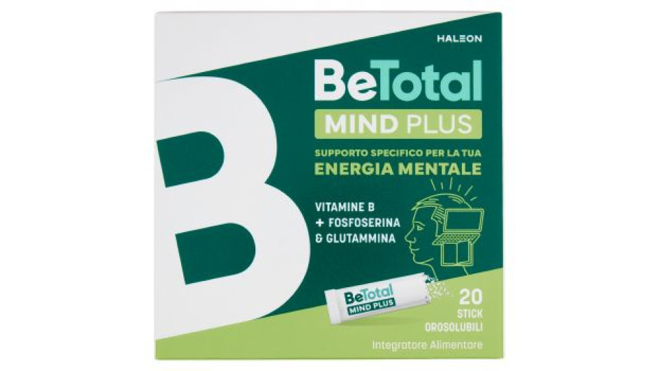 BeTotal Mind Plus Vitamina B Supporto per Stanchezza e Concentrazione Adulti e Bambini 6+ 20 Bst 50g