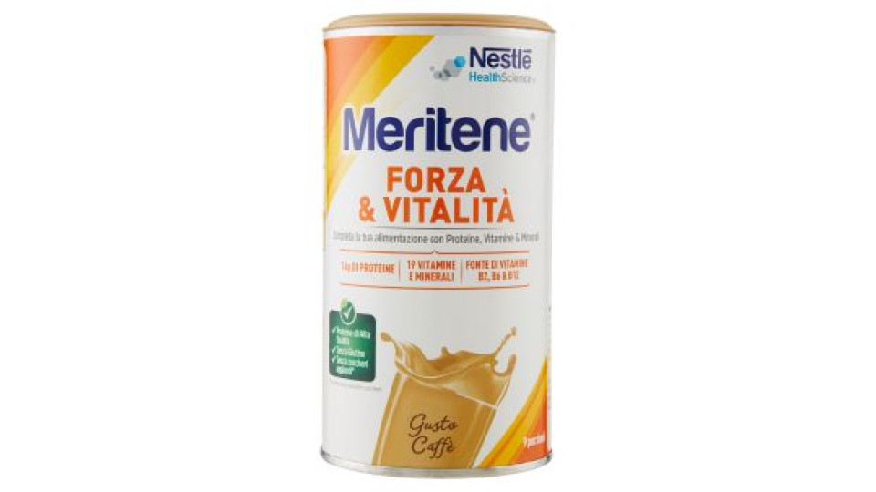 MERITENE FORZA E VITALITÀ POLVERE CAFFÈ Integratore di proteine vitamine e minerali 270g