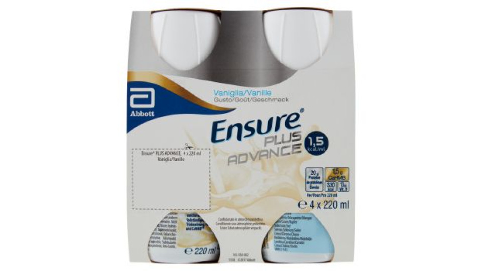 Ensure Plus Advance Gusto Vaniglia 4 x 220 ml