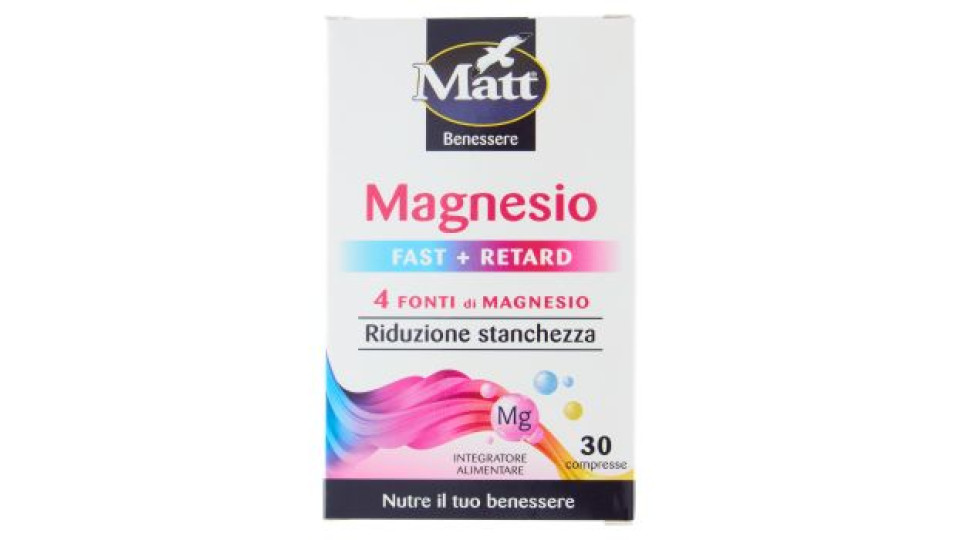 Matt Benessere Magnesio Fast + Retard 30 compresse 34,5 g