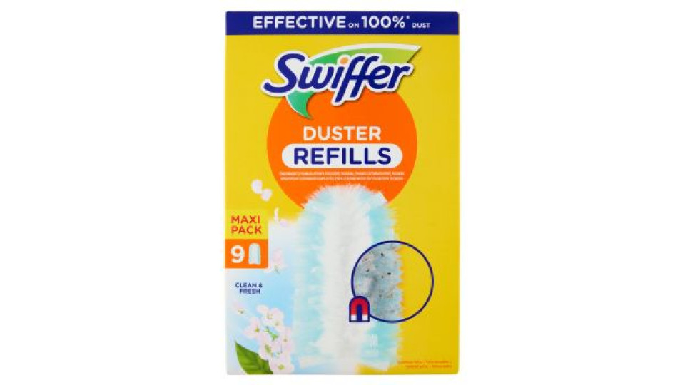 Swiffer Duster Cattura Polvere Clean & Fresh - Ricarica 9 Piumini per spolverare